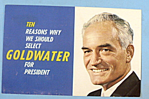 Barry Goldwater For President Postcard-ten Reasons Why