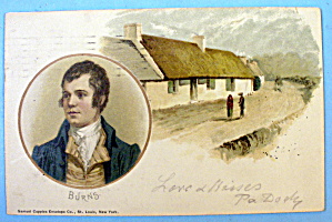 Burns Portrait With People Walking Postcard