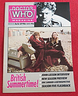 Doctor (Dr) Who Magazine September 1986 John Leeson