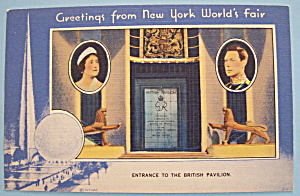Entrance To British Pavilion Postcard (New York Fair)