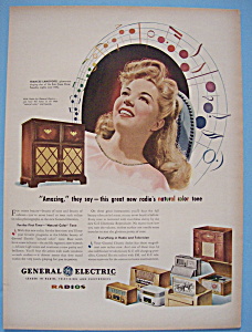 Vintage Ad: 1946 G. E. Radio W/frances Langford