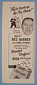 Vintage Ad: 1946 Old Gold Cigarettes W/ Red Barber
