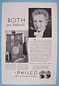 Vintage Ad: 1932 Philco Radio W/ Leopold Stokowski