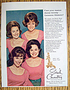 Vintage Ad: 1965 Sarah Coventry W/ The Lennon Sisters
