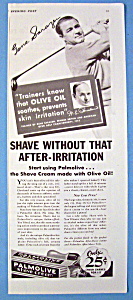 Vintage Ad: 1934 Palmolive Shave Cream W/ Gene Sarazen