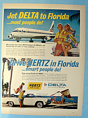 1965 Delta Air Lines W/ Hertz Rent A Car
