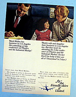 1966 United Airlines W/ A Family On The Plane
