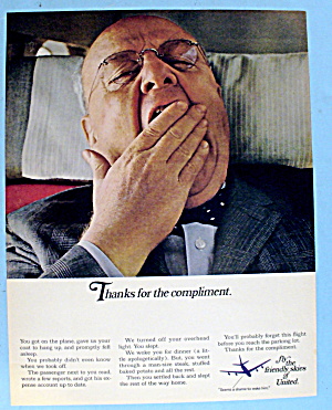 1967 United Airlines W/ A Man Yawning