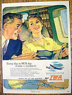 1952 Trans World Airlines (Twa) With Man And Woman