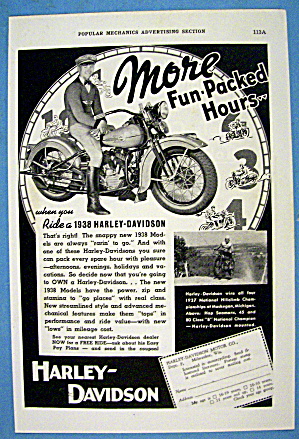 1937 Harley Davidson With The 1938 Motorcycle
