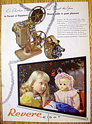 1946 Revere Eight Projector With Little Girl & Her Doll