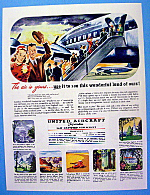1949 United Aircraft With People Boarding Airplane