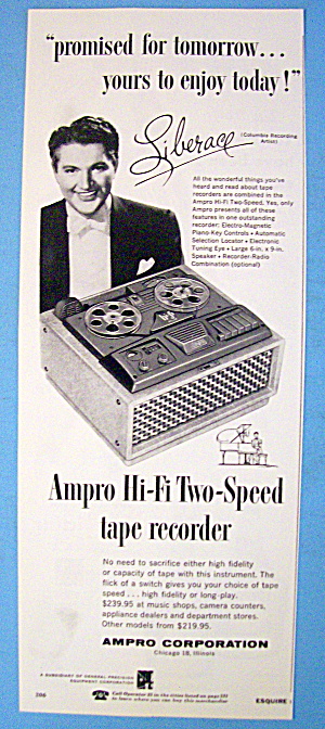 1954 Ampro Tape Recorder With Liberace