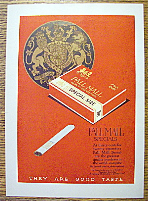 1924 Pall Mall Cigarettes With Pack Of Cigarettes