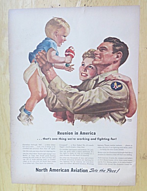 1943 North American Aviation With Soldier Holding Baby