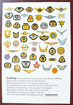 1966 Boeing Air Lines With Variety Of Emblems