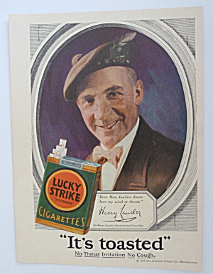 1928 Lucky Strike Cigarettes With Sir Harry Lauder