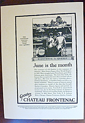 1924 Greater Chateau Frontenac With Bienvenue A Quebec