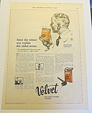 1924 Velvet Tobacco With Man Smelling Tobacco