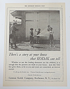 1922 Kodak With Kids Getting Wet