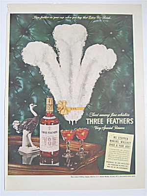 1944 Three Feathers Whiskey With Three Feathers