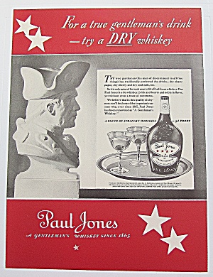 1937 Paul Jones Whiskey With Bust Of Soldier