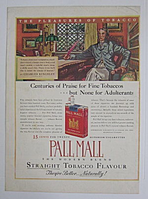 1937 Pall Mall Cigarettes With Charles Kingsley
