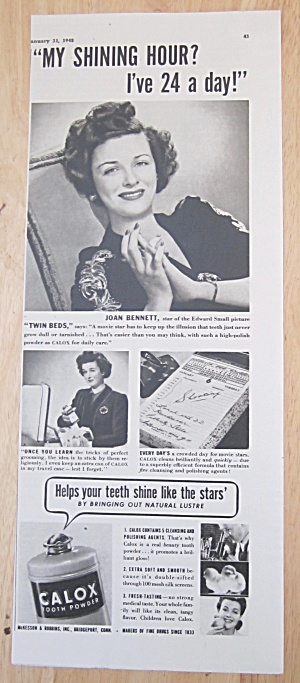 1942 Calox Tooth Powder With Joan Bennett