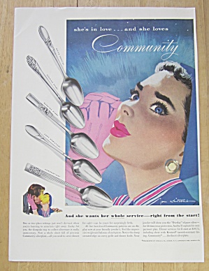 1953 Community Silverplate With Lovely Blue Eyed Woman