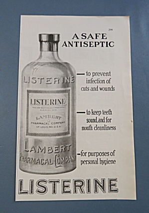 1916 Listerine Antiseptic With Bottle Of Listerine