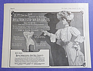 1906 Royal Worcester & Bon Ton Corsets W/ Woman