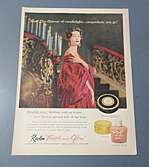 1957 Revlon Touch & Glow With Lovely Woman In Red
