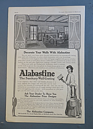 1906 Alabastine Sanitary Wall Coating With Woman