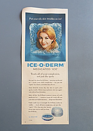 1966 Ice O Derm Medicated Ice With Lovely Woman
