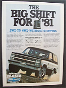 Vintage Ad: 1981 4 Wd Chevy Blazer