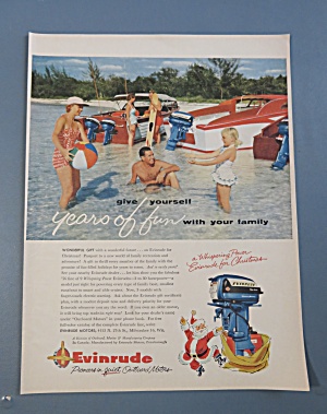 1955 Evinrude Outboard Motors With Family Playing