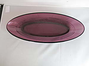 Purple Amethyst Glass Oval Dish Hazel Atlas Moderntone Match