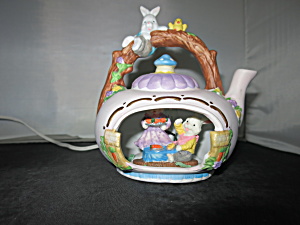 Easter Teapot Bunny Rabbit House Light Up