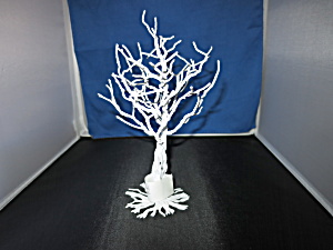 Vintage White Metal Tree Easter Village Accessory 1990s