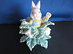 Easter Bunny In Bush Figurine Village Accessory