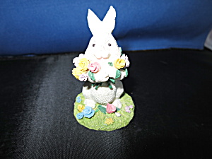 Miniature Bunny Rabbit Figurine Village Accessory