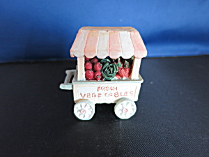 Miniature Fresh Vegetables Cart Easter Figurine