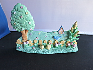 Grass Tree Floral Fence Chicks Easter Fence Figurine