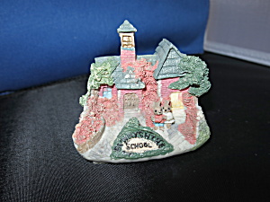 Miniature Bunny Rabbit School House Figurine Village