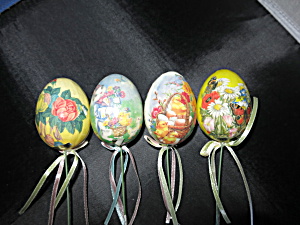 Vintage Easter Egg Floral Picks Set Of Four Circa 1980s