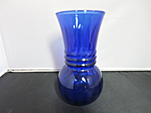 Anchor Hocking Optic Swirl Cobalt Vase 6 3/8 Inch