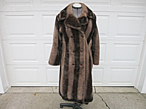 Vintage Sears Fashions Faux Fur Coat Brown Black Teddy Bear Fluff