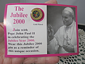 The Jubilee 2000 Pope John Paul Ii Pin Button Gold Plated