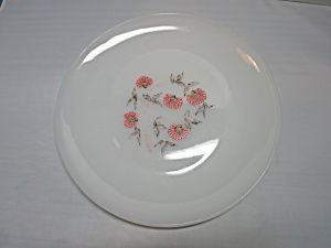 Fire King Floral Plate Fleurette Milk Glass 1950s 9 Inch