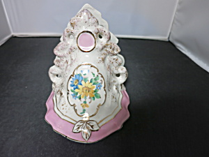 Vintage Bookends Floral Painted Porcelain Bisque With Gold Trim